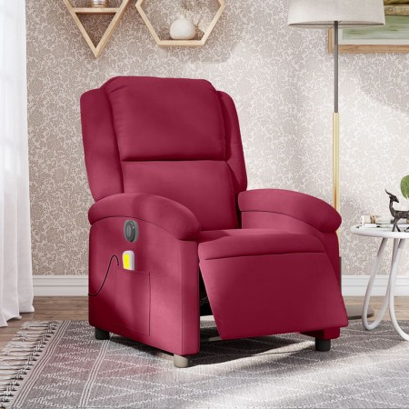 Sillón reclinable de masaje eléctrico terciopelo rojo tinto de , Sillones - Ref: Foro24-3204294, Precio: 268,47 €, Descuento: %