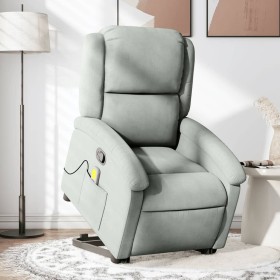 Sillón reclinable de masaje elevable terciopelo gris claro de , Sillones - Ref: Foro24-3204311, Precio: 289,75 €, Descuento: %