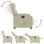 Sillón reclinable eléctrico de cuero sintético crema de , Sillones - Ref: Foro24-3205137, Precio: 266,48 €, Descuento: %