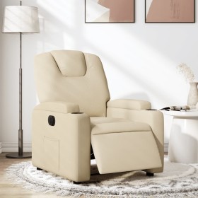 Sillón reclinable eléctrico de tela crema de , Sillones - Ref: Foro24-3204353, Precio: 255,46 €, Descuento: %