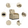 Sillón reclinable eléctrico de tela crema de , Sillones - Ref: Foro24-3204353, Precio: 258,34 €, Descuento: %