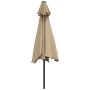 Garden umbrella with LED lights steel pole 300cm taupe by vidaXL, Umbrellas - Ref: Foro24-44512, Price: 91,99 €, Discount: %