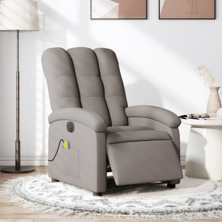 Sillón reclinable de masaje eléctrico tela gris taupe de , Sillones - Ref: Foro24-3204088, Precio: 278,18 €, Descuento: %