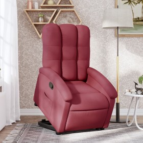 Sillón reclinable elevable tela rojo tinto de , Sillones - Ref: Foro24-3204095, Precio: 271,04 €, Descuento: %