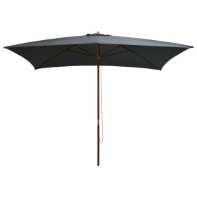 Garden umbrella with wooden pole 200x300 cm anthracite by vidaXL, Umbrellas - Ref: Foro24-44513, Price: 72,45 €, Discount: %