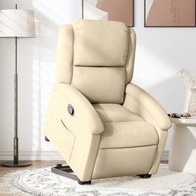 Sillón reclinable elevable de tela color crema de , Sillones - Ref: Foro24-3204173, Precio: 269,99 €, Descuento: %