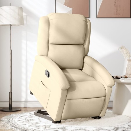 Sillón reclinable elevable de tela color crema de , Sillones - Ref: Foro24-3204173, Precio: 268,87 €, Descuento: %