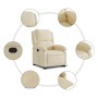 Sillón reclinable elevable de tela color crema de , Sillones - Ref: Foro24-3204173, Precio: 268,87 €, Descuento: %