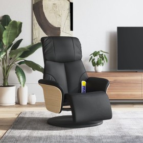 Sillón reclinable masaje con reposapiés cuero sintético negro de , Sillones - Ref: Foro24-356637, Precio: 276,69 €, Descuento: %