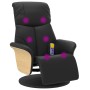 Sillón reclinable masaje con reposapiés cuero sintético negro de , Sillones - Ref: Foro24-356637, Precio: 276,69 €, Descuento: %