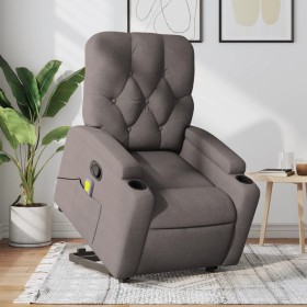 Liftable massage recliner taupe gray fabric by , Armchairs - Ref: Foro24-3204730, Price: 305,71 €, Discount: %