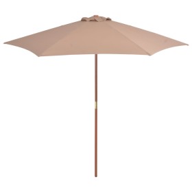 Garden umbrella with wooden pole 270 cm taupe gray by vidaXL, Umbrellas - Ref: Foro24-44516, Price: 68,99 €, Discount: %