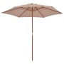 Garden umbrella with wooden pole 270 cm taupe gray by vidaXL, Umbrellas - Ref: Foro24-44516, Price: 68,38 €, Discount: %