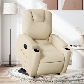 Sillón eléctrico reclinable elevable de tela color crema de , Sillones - Ref: Foro24-3204401, Precio: 317,49 €, Descuento: %