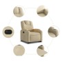 Sillón eléctrico reclinable elevable de tela color crema de , Sillones - Ref: Foro24-3204401, Precio: 317,49 €, Descuento: %