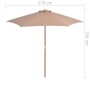 Garden umbrella with wooden pole 270 cm taupe gray by vidaXL, Umbrellas - Ref: Foro24-44516, Price: 68,38 €, Discount: %