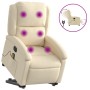 Liftable reclining electric massage chair cream fabric by , Armchairs - Ref: Foro24-3204209, Price: 334,47 €, Discount: %