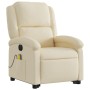 Liftable reclining electric massage chair cream fabric by , Armchairs - Ref: Foro24-3204209, Price: 334,47 €, Discount: %