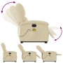 Liftable reclining electric massage chair cream fabric by , Armchairs - Ref: Foro24-3204209, Price: 334,47 €, Discount: %