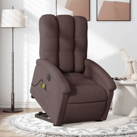 Electric massage chair reclining liftable dark brown fabric by , Armchairs - Ref: Foro24-3204133, Price: 331,49 €, Discount: %