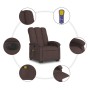 Sillón masaje eléctrico reclinable elevable tela marrón oscuro de , Sillones - Ref: Foro24-3204133, Precio: 334,57 €, Descuen...