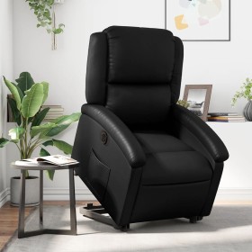 Sillón reclinable elevable eléctrico de cuero sintético negro de , Sillones - Ref: Foro24-3204240, Precio: 323,31 €, Descuent...