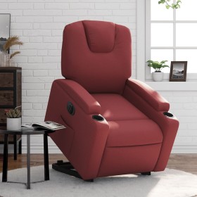 Sillón elevable eléctrico cuero artificial rojo tinto de , Sillones - Ref: Foro24-3204448, Precio: 344,99 €, Descuento: %