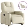 Sillón reclinable eléctrico de cuero sintético crema de , Sillones - Ref: Foro24-3204417, Precio: 237,37 €, Descuento: %