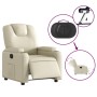 Sillón reclinable eléctrico de cuero sintético crema de , Sillones - Ref: Foro24-3204417, Precio: 237,37 €, Descuento: %