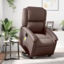 Brown synthetic leather electric lift massage chair by , Armchairs - Ref: Foro24-3204249, Price: 340,31 €, Discount: %