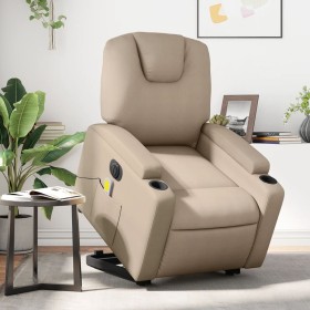 Cappuccino Synthetic Leather Electric Massage Recliner by , Armchairs - Ref: Foro24-3204457, Price: 337,80 €, Discount: %