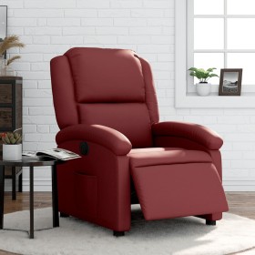 Sillón reclinable eléctrico de cuero sintético rojo tinto de , Sillones - Ref: Foro24-3204216, Precio: 317,99 €, Descuento: %