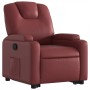 Sillón reclinable elevable cuero artificial rojo tinto de , Sillones - Ref: Foro24-3204434, Precio: 291,13 €, Descuento: %