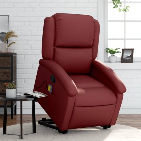 Sillón reclinable de masaje de pie cuero artificial rojo tinto de , Sillones - Ref: Foro24-3204237, Precio: 273,21 €, Descuen...