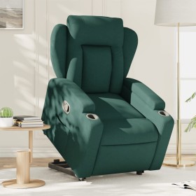 Sillón reclinable elevable tela verde oscuro de , Sillones - Ref: Foro24-3204488, Precio: 307,99 €, Descuento: %