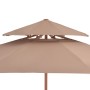 Two-story wooden pole umbrella 270 cm taupe by vidaXL, Umbrellas - Ref: Foro24-44520, Price: 109,30 €, Discount: %