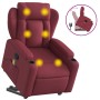 Sillón reclinable de masaje elevable tela rojo tinto de , Sillones - Ref: Foro24-3204497, Precio: 309,24 €, Descuento: %