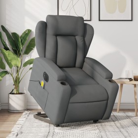 Sillón de masaje eléctrico reclinable elevable tela gris oscuro de , Sillones - Ref: Foro24-3204519, Precio: 320,99 €, Descue...