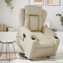 Sillón reclinable de masaje de pie cuero artificial color crema de , Sillones - Ref: Foro24-3204552, Precio: 311,33 €, Descue...