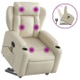 Cream-colored artificial leather foot massage recliner by , Armchairs - Ref: Foro24-3204552, Price: 311,32 €, Discount: %