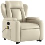 Cream-colored artificial leather foot massage recliner by , Armchairs - Ref: Foro24-3204552, Price: 311,32 €, Discount: %