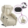 Cream-colored artificial leather foot massage recliner by , Armchairs - Ref: Foro24-3204552, Price: 311,32 €, Discount: %