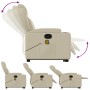 Cream-colored artificial leather foot massage recliner by , Armchairs - Ref: Foro24-3204552, Price: 311,32 €, Discount: %