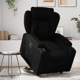 Sillón reclinable elevable cuero artificial negro de , Sillones - Ref: Foro24-3204544, Precio: 289,24 €, Descuento: %