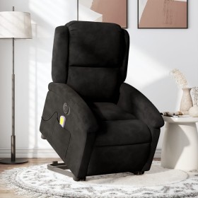 Black velvet liftable reclining massage chair by , Armchairs - Ref: Foro24-3204339, Price: 327,52 €, Discount: %