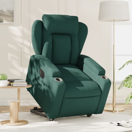 Sillón eléctrico reclinable elevable de tela verde oscuro de , Sillones - Ref: Foro24-3204512, Precio: 328,78 €, Descuento: %