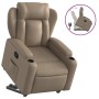 Sillón reclinable elevable cuero artificial color capuchino de , Sillones - Ref: Foro24-3204550, Precio: 289,35 €, Descuento: %