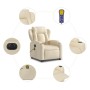 Sillón de masaje eléctrico reclinable elevable tela crema de , Sillones - Ref: Foro24-3204527, Precio: 348,53 €, Descuento: %