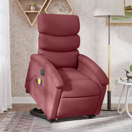 Sillón de masaje elevable eléctrico tela rojo tinto de , Sillones - Ref: Foro24-3204017, Precio: 308,66 €, Descuento: %