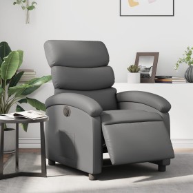 Sillón reclinable eléctrico de cuero sintético gris de , Sillones - Ref: Foro24-3204029, Precio: 260,99 €, Descuento: %